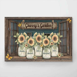 Grandma's Sunshine - Family Personalized Custom Horizontal Poster - Birthday Gift For Grandma