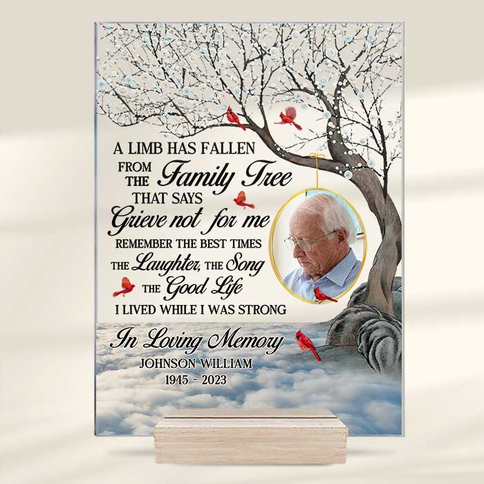 Photo personnalisée « Rappelez-vous les meilleurs moments » - Plaque commémorative rectangulaire en acrylique personnalisée - Cadeau de condoléances, cadeau pour les membres de la famille
