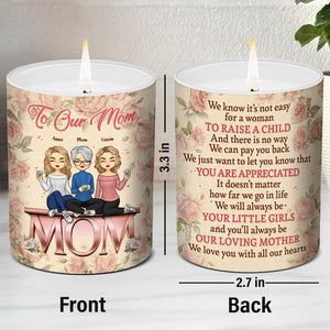 Je t'aime de tout mon cœur - Bougie parfumée sans fumée personnalisée pour la famille - Cadeau pour maman de la part de sa fille