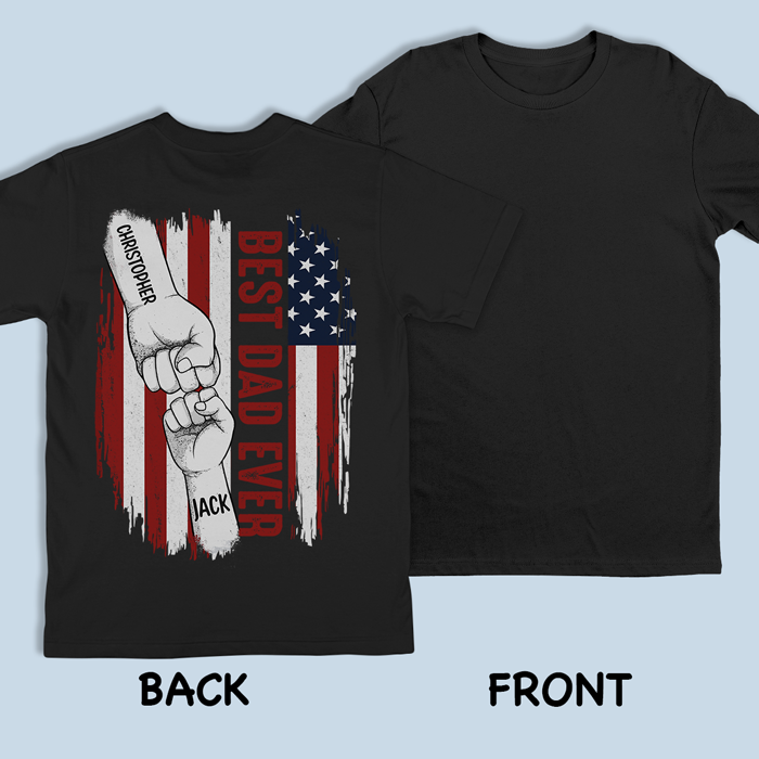 Le meilleur papa de tous les temps - T-shirt, sweat à capuche et sweat-shirt unisexe personnalisé avec imprimé au dos - Cadeau d'anniversaire pour papa