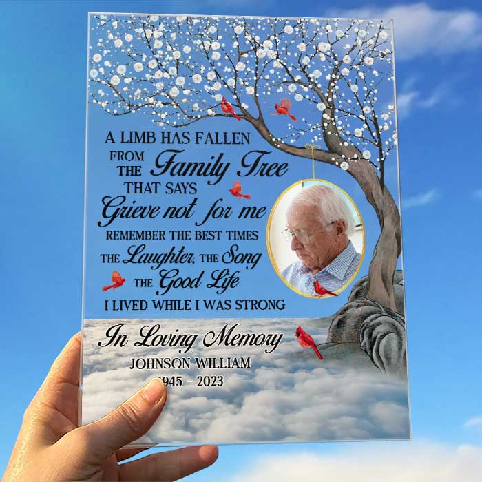 Photo personnalisée « Rappelez-vous les meilleurs moments » - Plaque commémorative rectangulaire en acrylique personnalisée - Cadeau de condoléances, cadeau pour les membres de la famille