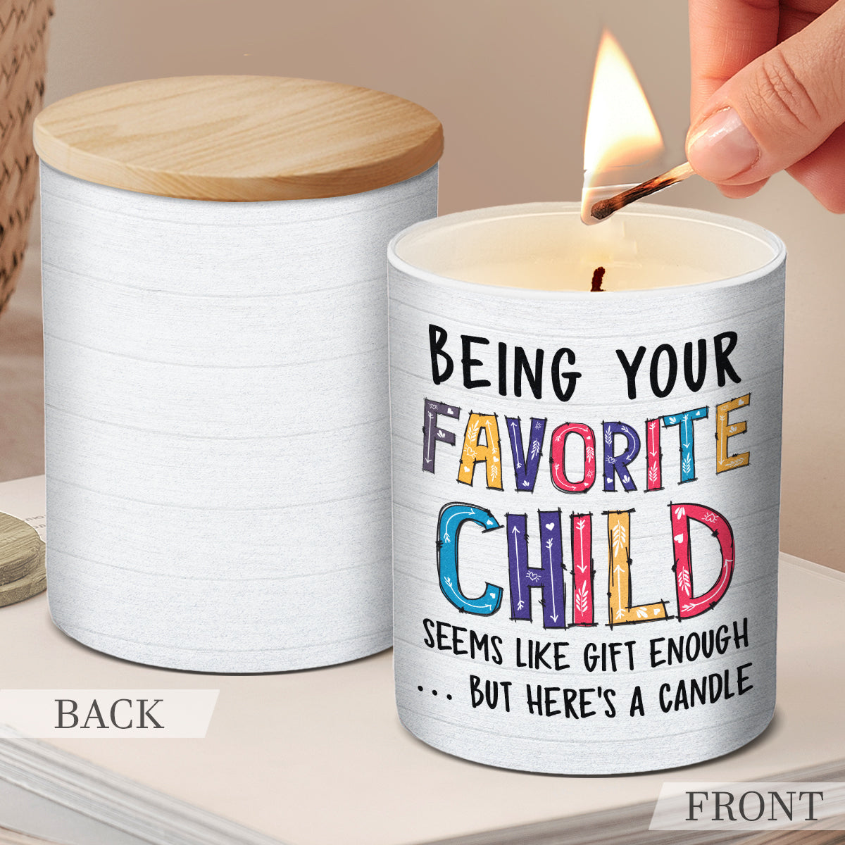 Soyez votre enfant préféré - Bougie parfumée sans fumée pour la famille - Cadeau d'anniversaire et de fête des mères