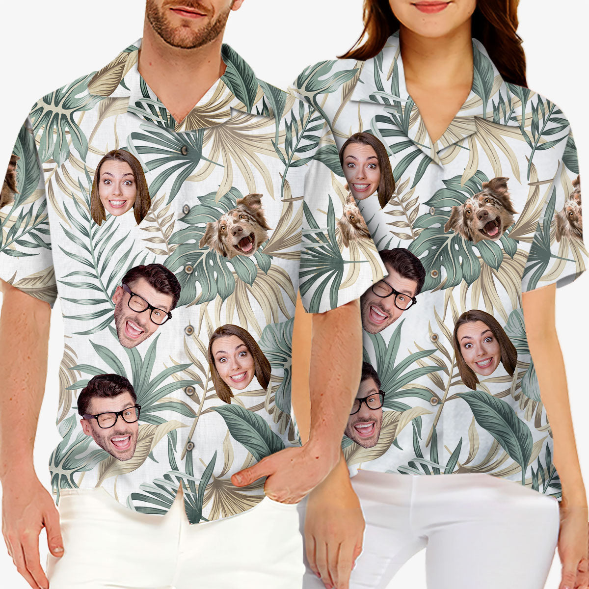T-shirt hawaïen unisexe personnalisé avec photo « Cherchez plus » – Cadeau pour la famille, les propriétaires d'animaux et les amoureux des animaux