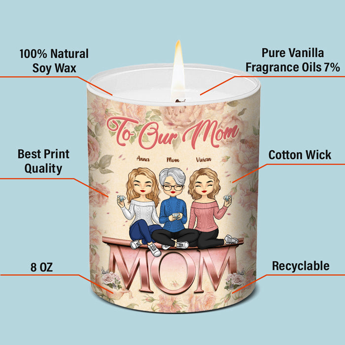 Je t'aime de tout mon cœur - Bougie parfumée sans fumée personnalisée pour la famille - Cadeau pour maman de la part de sa fille