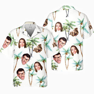 T-shirt hawaïen unisexe personnalisé avec photo « Cherchez plus » – Cadeau pour la famille, les propriétaires d'animaux et les amoureux des animaux
