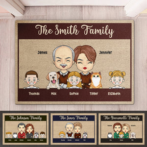 Ces enfants cool et ces animaux à fourrure signifient beaucoup pour nous - Tapis décoratif personnalisé pour la famille - Cadeau pour couples, propriétaires d'animaux, amoureux des animaux