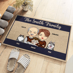 Ces enfants cool et ces animaux à fourrure signifient beaucoup pour nous - Tapis décoratif personnalisé pour la famille - Cadeau pour couples, propriétaires d'animaux, amoureux des animaux