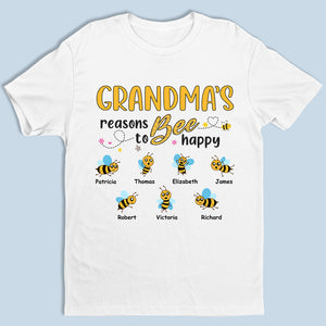 A Grandma's Happy Beacause Of Her Children - Family Personalized Custom Unisex T-shirt, Hoodie, Sweatshirt -  Mother's Day, Birthday Gift For Grandma