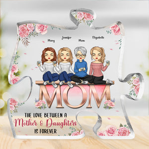 Tu es la pièce qui nous unit - Plaque acrylique personnalisée en forme de puzzle familial - Cadeau de fête des mères, d'anniversaire pour maman de la part de sa fille