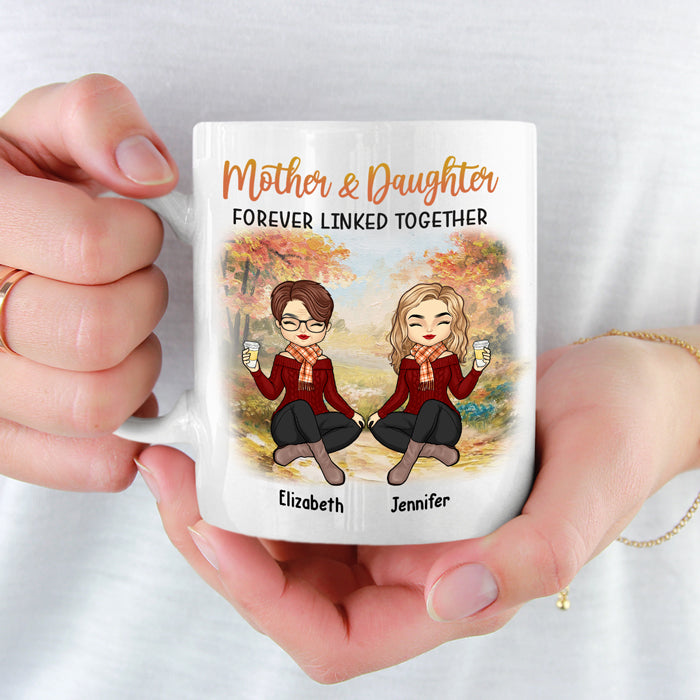 Mère et fille unies pour toujours - Mug personnalisé pour la famille - Cadeau de fête des mères et d'anniversaire pour maman de la part de sa fille