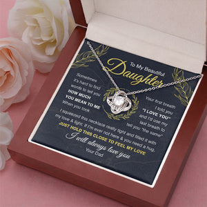 Je t'aimerai toujours - Collier avec nœud d'amour familial - Cadeau pour fille de la part de papa