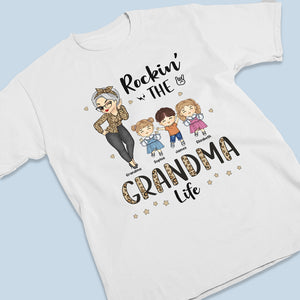 T-shirt unisexe personnalisé « Grandma Life » - Cadeau d'anniversaire pour maman et grand-mère