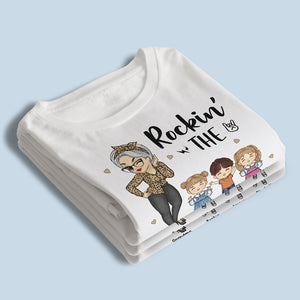 T-shirt unisexe personnalisé « Grandma Life » - Cadeau d'anniversaire pour maman et grand-mère