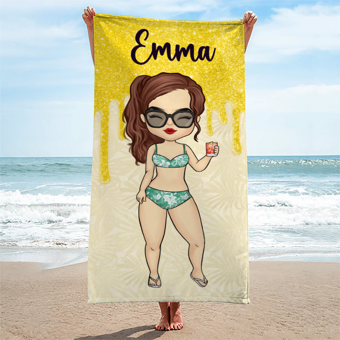 La vie est une plage, profitez de la fête - Serviette de plage personnalisée Bestie - Cadeau pour meilleures amies, BFF, sœurs