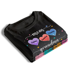 Grandma's Hearts - T-shirt unisexe personnalisé, sweat à capuche, sweat-shirt - Cadeau de fête des mères et d'anniversaire pour grand-mère