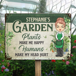Cette princesse porte des bottes - Panneau en métal personnalisé pour décoration de jardin - Cadeau de pendaison de crémaillère pour les amateurs de jardinage