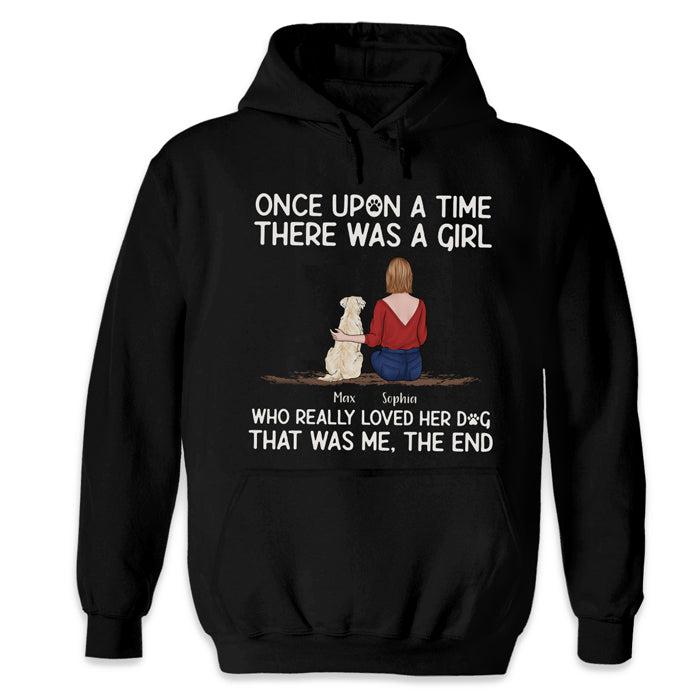 Une fille qui aime vraiment ses chiens - T-shirt, sweat à capuche et sweat-shirt unisexe personnalisé avec chien - Cadeau pour les propriétaires et les amoureux des animaux