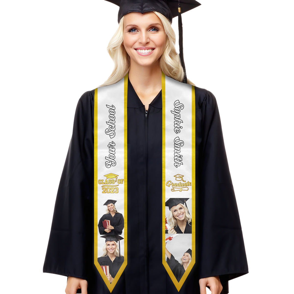 Fier d'être un nouveau diplômé - Étole de remise de diplôme personnalisée - Télécharger une image, cadeau de remise de diplôme