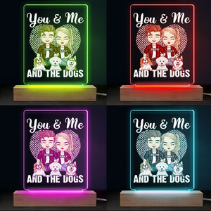 You, Me & Our Fur Babies - Dog & Cat Personalized Custom 3D LED Light - Gift For Pet Owners, Pet Lovers