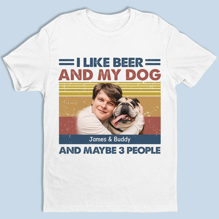 J'aime la bière et mes chiens - T-shirt unisexe personnalisé, sweat à capuche, sweat-shirt - Télécharger une image, cadeau pour les propriétaires d'animaux et les amoureux des animaux
