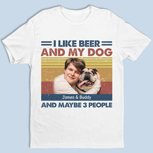 J'aime la bière et mes chiens - T-shirt unisexe personnalisé, sweat à capuche, sweat-shirt - Télécharger une image, cadeau pour les propriétaires d'animaux et les amoureux des animaux