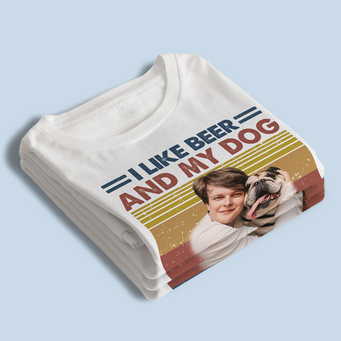 J'aime la bière et mes chiens - T-shirt unisexe personnalisé, sweat à capuche, sweat-shirt - Télécharger une image, cadeau pour les propriétaires d'animaux et les amoureux des animaux