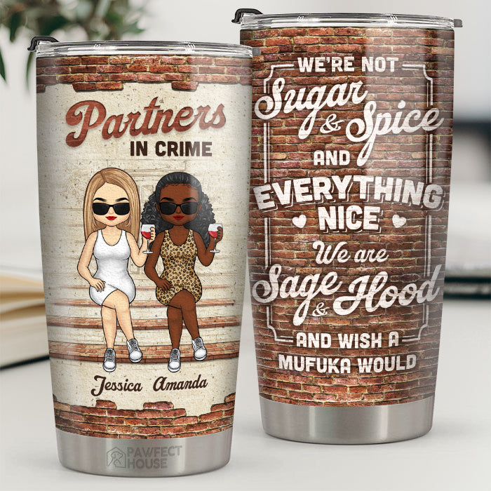 Comme un très petit gang partenaires dans le crime - Gobelet personnalisé Bestie - Cadeau pour meilleures amies, meilleures amies, sœurs