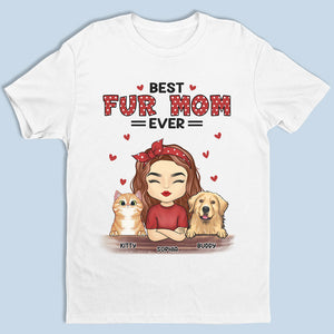 La meilleure maman à fourrure - T-shirt, sweat à capuche et sweat-shirt unisexe personnalisé pour chien et chat - Fête des Mères, cadeau pour les propriétaires d'animaux et les amoureux des animaux