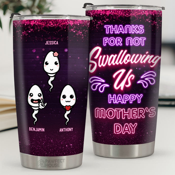 Merci à maman de ne pas nous avoir avalés - Gobelet personnalisé pour la famille - Cadeau de fête des mères, d'anniversaire pour maman