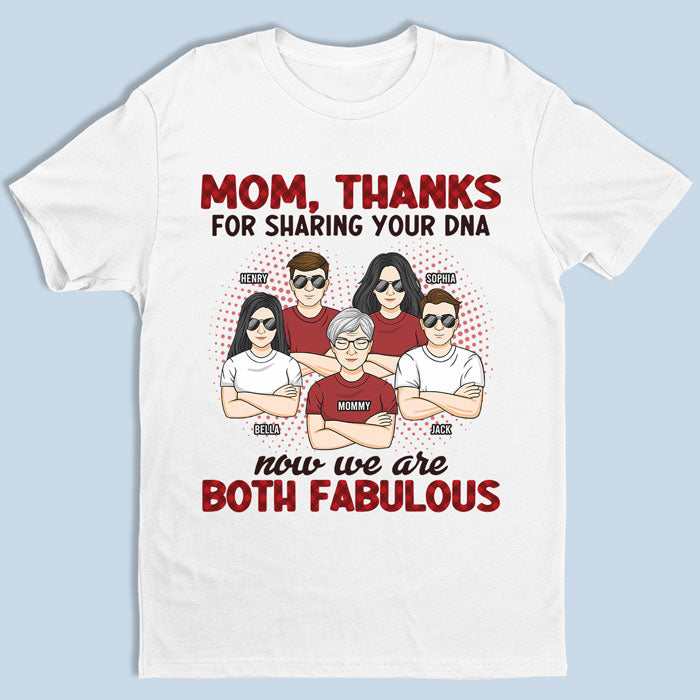Maman, merci d'avoir partagé ton ADN - T-shirt, sweat à capuche, sweat-shirt unisexe personnalisé pour la famille - Cadeau de fête des mères, d'anniversaire pour maman