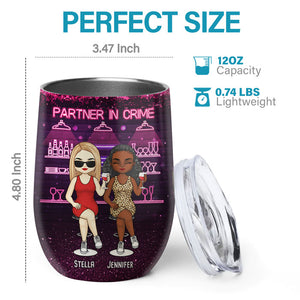Hey, We're Sage & Hood - Bestie Personalized Custom Wine Tumbler - Gift For Best Friends, BFF, Sisters