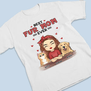 La meilleure maman à fourrure - T-shirt, sweat à capuche et sweat-shirt unisexe personnalisé pour chien et chat - Fête des Mères, cadeau pour les propriétaires d'animaux et les amoureux des animaux