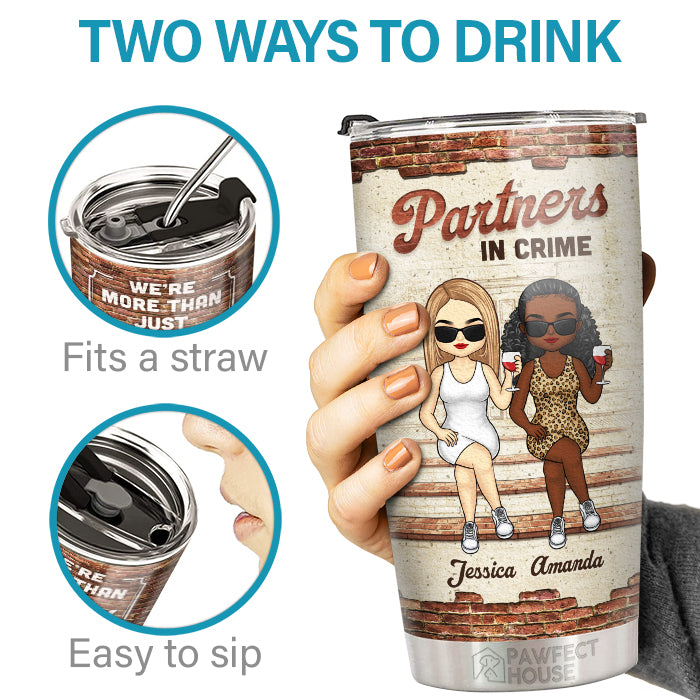 Comme un très petit gang partenaires dans le crime - Gobelet personnalisé Bestie - Cadeau pour meilleures amies, meilleures amies, sœurs