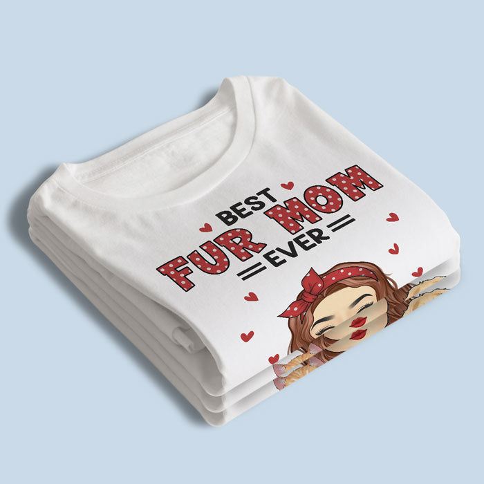 La meilleure maman à fourrure - T-shirt, sweat à capuche et sweat-shirt unisexe personnalisé pour chien et chat - Fête des Mères, cadeau pour les propriétaires d'animaux et les amoureux des animaux