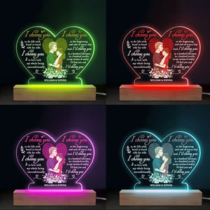 Je te choisirais dans cent vies - Couple personnalisé en forme de cœur 3D LED lumière - Cadeau pour mari femme, anniversaire