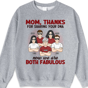 Maman, merci d'avoir partagé ton ADN - T-shirt, sweat à capuche, sweat-shirt unisexe personnalisé pour la famille - Cadeau de fête des mères, d'anniversaire pour maman