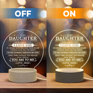 N'oublie jamais que je t'aime - Lampe de nuit en acrylique - À ma fille, cadeau pour fille, cadeau de maman pour fille, cadeau d'anniversaire pour fille, cadeau de Noël