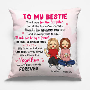 Merci pour tout le plaisir - Coussin personnalisé Bestie - Cadeau pour meilleures amies, BFF, sœurs