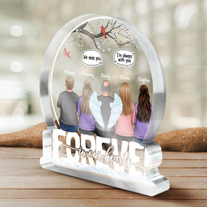 Tu nous manques - Plaque acrylique personnalisée en forme de boule à neige - Cadeau de condoléances, cadeau pour les membres de la famille