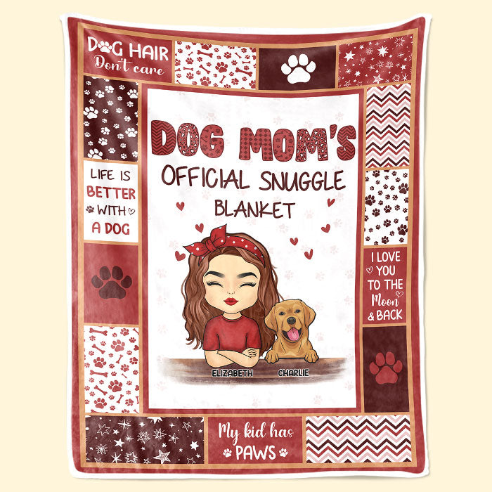 Couverture douillette officielle « Fur Baby's Mom » - Couverture personnalisée pour chien et chat - Cadeau pour propriétaires et amoureux des animaux
