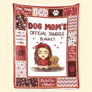 Couverture douillette officielle « Fur Baby's Mom » - Couverture personnalisée pour chien et chat - Cadeau pour propriétaires et amoureux des animaux