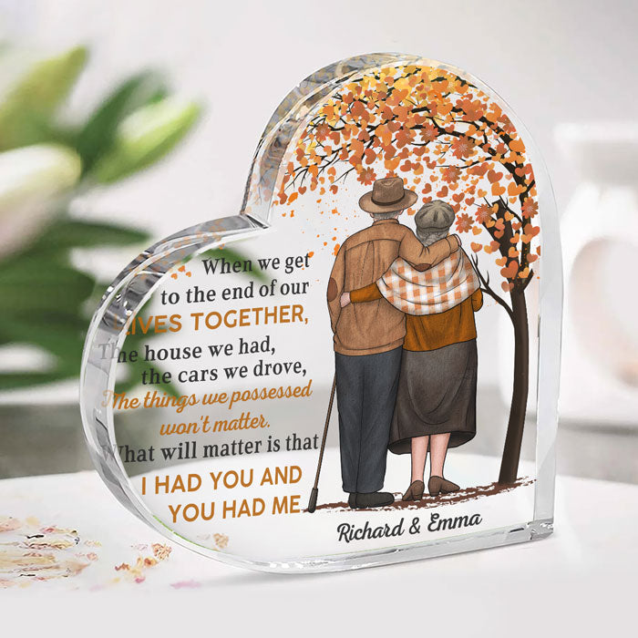 Je t'avais et tu m'avais - Plaque acrylique personnalisée en forme de cœur pour couple - Cadeau pour mari et femme, anniversaire