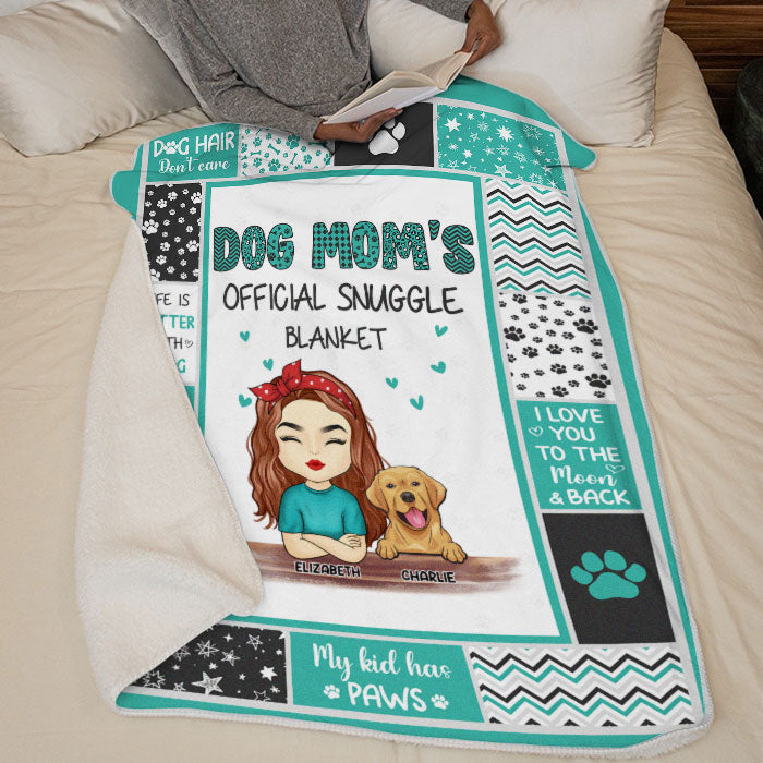 Couverture douillette officielle « Fur Baby's Mom » - Couverture personnalisée pour chien et chat - Cadeau pour propriétaires et amoureux des animaux