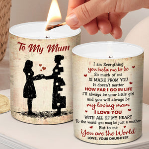 Je suis tout ce que tu m'aides à être - Bougie parfumée sans fumée personnalisée pour la famille - Cadeau pour maman de la part de sa fille