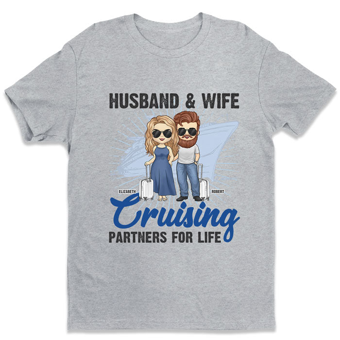 Partenaires de croisière pour la vie - Cadeau pour couple, mari et femme - T-shirt unisexe personnalisé