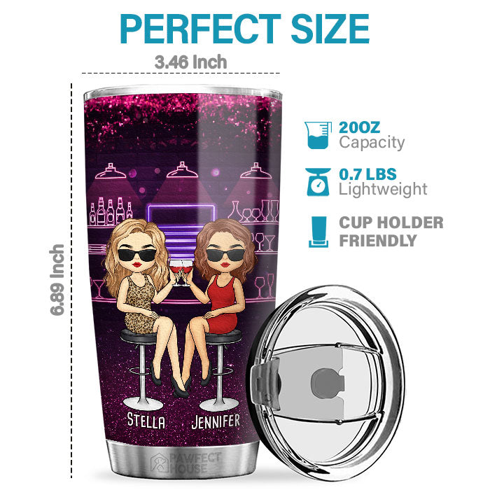 Les amis qui boivent ensemble restent ensemble - Verre personnalisé Bestie - Cadeau pour les meilleures amies, BFF, sœurs