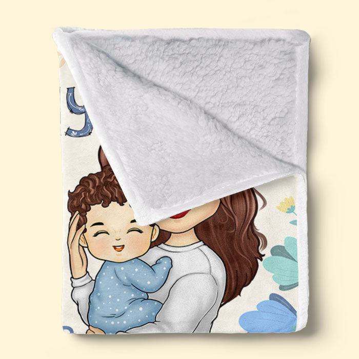 Je dis que je t'aime avec mon sourire - Couverture personnalisée pour bébé - Cadeau pour la fête des mères, baby shower, première maman