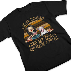 J'aime les livres et mes chiens - T-shirt unisexe personnalisé, sweat à capuche, sweat-shirt - Cadeau d'anniversaire pour les amoureux des livres, les propriétaires d'animaux et les amoureux des animaux