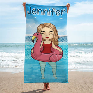 Faisons sensation à la fête à la piscine - Serviette de plage personnalisée Bestie - Cadeau pour meilleures amies, meilleures amies, sœurs