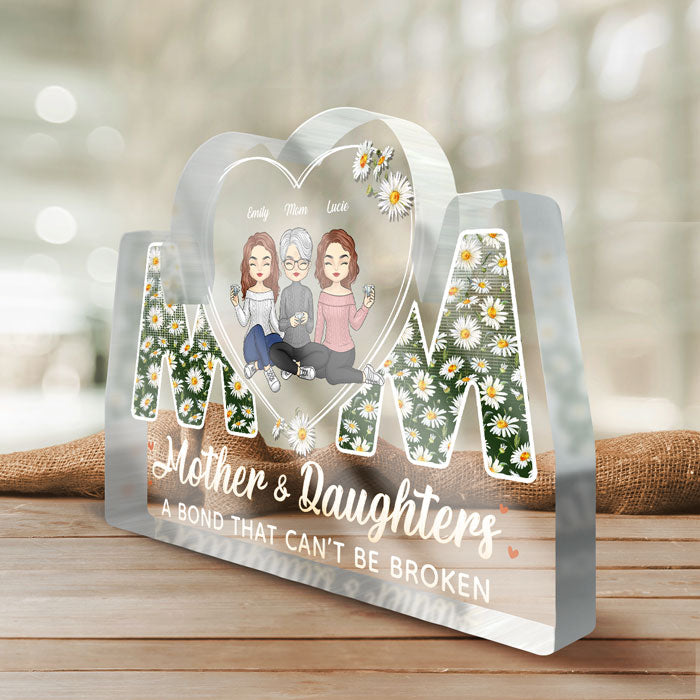 Un lien indéfectible entre une mère et sa fille ! Plaque acrylique personnalisée pour la famille ! Cadeau d'anniversaire ou de fête des mères